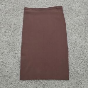 Eva Mendez Midi Ranch Brown Knit Pencil Skirt, Women's Size Large